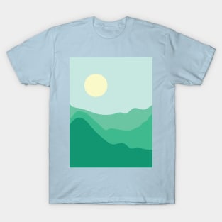 Pastel green hills art T-Shirt